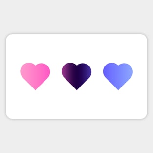 Bi+ Hearts Omnisexual Flag (Horizontal Gradient Trio) Sticker